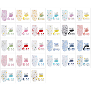 Bông Trẻ Sơ Sinh Swaddles Bọc & Hat Và Scratchproof găng tay Găng đeo tay Với Phù Hợp Với Vớ Cho Bé 0-6 Tháng Món Quà Tắm
