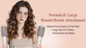 Round Brush Attachment for Shark FlexStyle Upgraded Oval Round Volumizing Brush for Shark Flex Style Accessories Styling for for Smooth Voluminous Curls(1.5 Inch Barrel2.32 Inch Bristle)