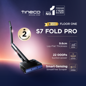 【FOLDABLE & SLIMMEST】Tineco Floor One S7 Fold Pro / i7 Fold Smart Wet Dry Vacuum Cleaner | 22kPa Suction | Layflat 9.6cm