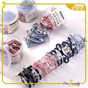 ONE-C13 12 Pcs Ikat Rambut Karet Pearl Mutiara Pita Aksesoris Rambut Wanita Anak korean style