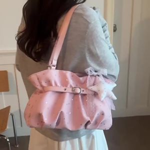 Korean-style cloud and star tote bag for women 2026 New large-capacity bag niche shoulder bag