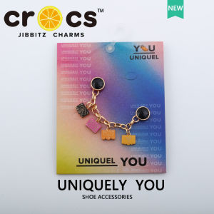 Metal shoes charm cross set Shoe Buckle Colorful Tag Chain (with Cardboard Card)