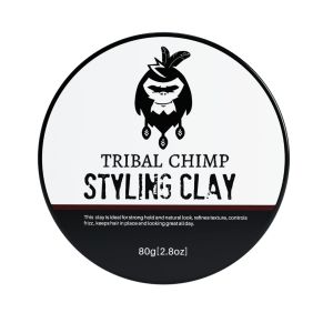Tribal Chimp Hair Styling Clay – Super Strong Hold Matte Clay for Men & Women Non-Sticky Textured Instant Volume & Thickening Ideal for all Hair Types Citrus Scent 80g