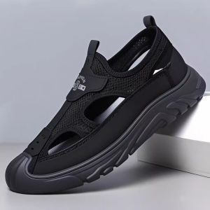 Free Shipping MenS Outdoor Summer Sandals With A Closed-Toe Design Featuring A Hollow Mesh Upper A Casual And Versatile Style And A Soft Breathable Mesh Fabric For Beach Wear