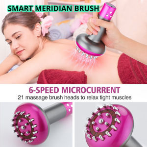 KONKA Electric Guasha Meridian Brush 6 Speed Microcurrent Vibration Heating Therapy Anti Cellulite Body Slimming Massager Rechargeabl电动刮痧仪瘦身神器按摩仪器
