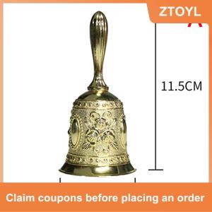 【ZTOYL】 Chuông tay kim loại Retro chuông báo thức trang trí bruiloft thủ công cầm tay