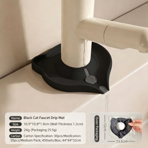 Cat Shaped Faucet Draining Pad Sink Tray Rack Washbasin Splashproof Mat Bathroom Kitchen Supplies