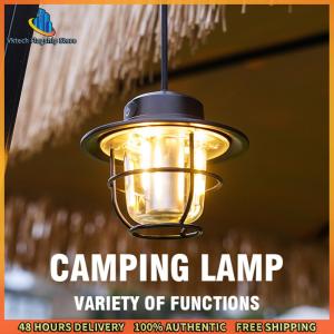 Vktech LED Camping Lamp Vintage 200LM Portable Camping Light Stepless Dimming Type-C USB Rechargeable for Hiking Fishing Emergency