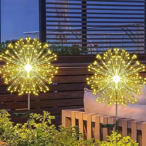 【Free Shipping】2024 New Solar Firework Light Warm Outdoor Garden Decorative Lights Waterproof String Fairy lighting Lawn for Walkway Pathway Backyard Christmas Decoration led lamp Copper Wire Dimmable Multicolor Auto ON-Off Christmas Light
