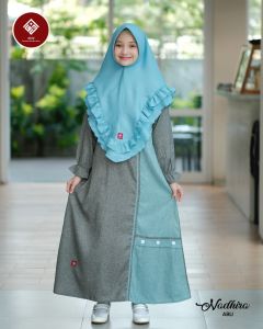 Gamis Anak Nadhira Junior Plus Hijab (usia 6-10 thn) ANV