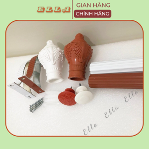 Thanh Treo Rèm Cao Cấp ELLA - Cây Treo Rèm Chịu Lực Tốt - Đầy Đủ Phụ Kiện( Gồm Bát Đỡ Đầu Chụp Núm Cột Ốc VítTắc Kê)