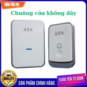 Chuông cửa ATA AT-913M không dây khoảng cách phát sóng xa nút nhấn có ron chống nước - Hàng chính hãng