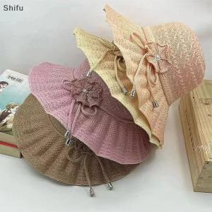 [ShiFu] Rộng vành UV bảo vệ mũ rơm thời trang giản dị thoáng khí bãi biển cap xô hat mùa hè Mũ mặt trời