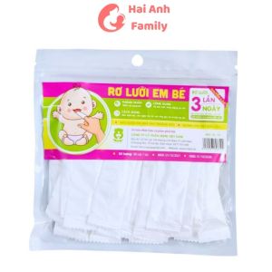 Gạc rơ lưỡi Mipbi túi/ hộp 30 chiếc an toàn cho bé sơ sinh