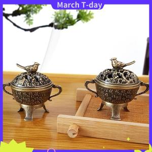 March ที่จุดธูปรูปนกกางเขนนำโชคชามธูปดอกบัวพร้อมด้ามจับอุปกรณ์ฝึกสมาธิโยคะตกแต่งบ้านสไตล์โบราณ