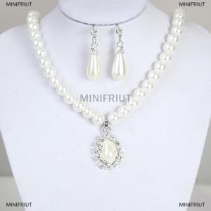 [COD] MINIFRIUT Elegant Drop Earrings Chain Necklace Wedding Party Jewelry Set