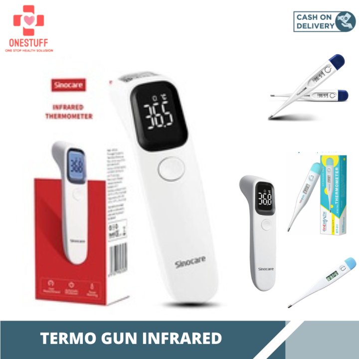 Onestuff Sinocare Termogun Infrared Digital Suhu Tubuh Termometer ...