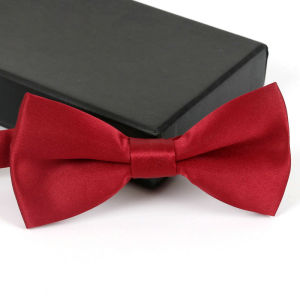 AUK Men Classic Satin Silk Bowtie Wedding Stretchable Bow Tie Formal Attire Fashion Pure Color