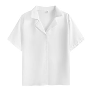 🦋 VEVE Women Linen Cotton Short Sleeve White Shirt
