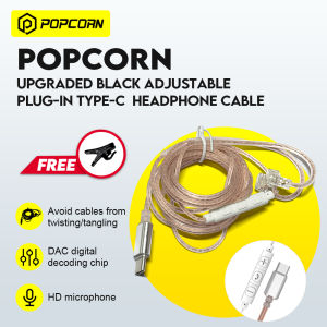 POPCORN 2PIN IEM Earphone Cable 4 Core High-Purity Copper Twisted IEMs Replacement Cable Earbud Headphone Replacement Copper Extension Cable for POPCORN X8 X9 KZ ZST ZSTX EDX PRO ES4 AS10 CCA C10 C16 TRN V80 V90