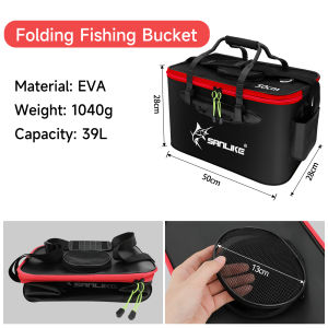 SANLIKE Live Fish Box Fish Barrel EVA Waterproof Material Water Container for outdoor activities Traveling Hiking Fishing Boating 40CM Live Fish Barrel