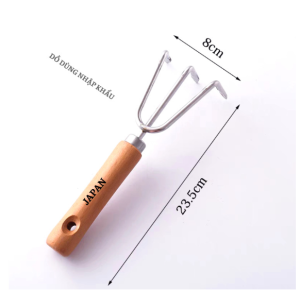 Dụng cụ làm vườn INOX 304 cao cấp hàng nhập JAPAN- Combo xẻng+cào 3 chỉa