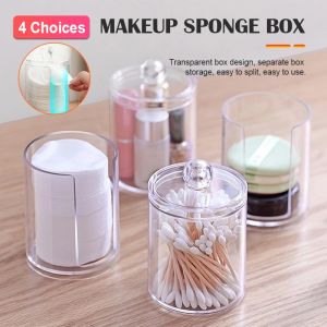 Plastic Q-tip Container Crystal Round Q-tip Container Transparent Jewelry Box