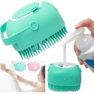 COD BWOHOPS Sikat Mandi Badan Bath Brush Soft Silicone Soap Container 80ml / sikat mandi badan dan punggung / sikat mandi untuk kucing dan anjing  / sikat mandi hewan isi sabun cair / sikat badan sabun cair untuk mandi anak penghilang daki lembut silikon