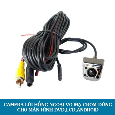 Camera lùi 4 đèn hồng ngoại vỏ mạ crom jack AV