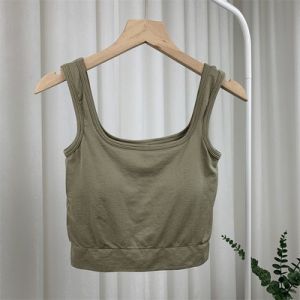 Onefashionmall Tanktop BRA Crop Top Wanita Polos Sport GYM Pakaian Olahraga Push Up BR015