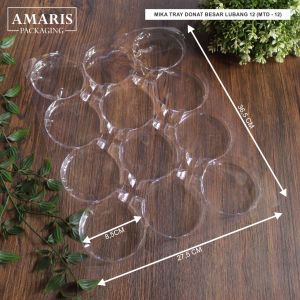 Mika Tray Donat Besar Lubang 12 Isi 25 Pcs MTD-12 (Trans) Amaris Packaging