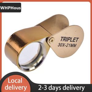 [COD] WHPHous Ship within 24 hours 30x 30x21mm Magnifier Jewelers Gold Eye Tool Jewellery Folding Loupe Glass