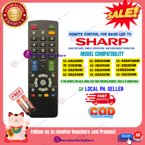 SHARP AQUOS BASIC TV REMOTE CONTROL [**Mag Basa B4 Umorder**] GB072WJSA LC-32LE375X GB096WJN1 GBGWJNB217WJN1 GB072WJSA GB291WJSA Universal Sharp basic-2TC32CB1M LC32LE185M LC39LE155M LC39LE440M LC40SA5100M LC32LE340M LC32LE240M LC40LE265M 2tc50ad1x