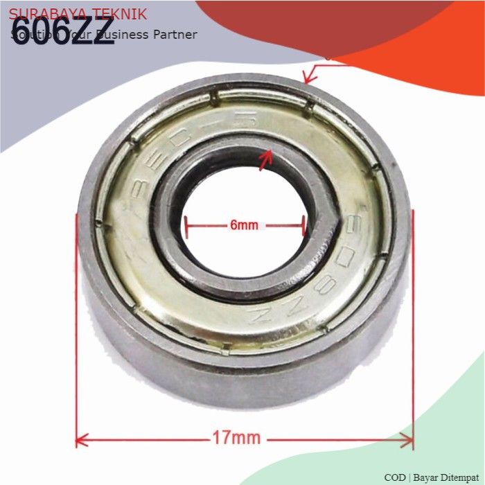 VXB Brand S606ZZ Stainless Steel Miniature Ball Bearing – 6mm X 17mm (606-2Z, 606ZZ) – Pack Of 1