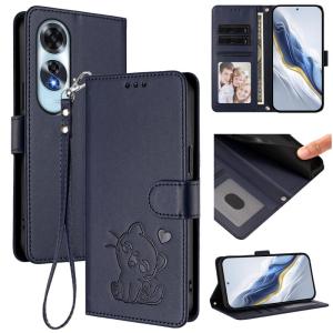 Luxury Casing For Oppo A60 4G A38 A18 A17 A78 4G A58 4G A3 4G A3 Pro 5G A79 A98 5G A78 5G A5 Pro 5G A5X 4G Heart Cat Pattern Wallet Leather Flip Skin Protect Stand Cover Case