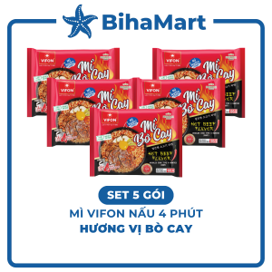 [SET 5 GÓI] - VIFON - Mì Vifon nấu 4 phút hương vị Bò cay Mì Bò cay Vifon mì nấu Vifon bò cay Mì nấu bò cay Vifon (105g/gói)