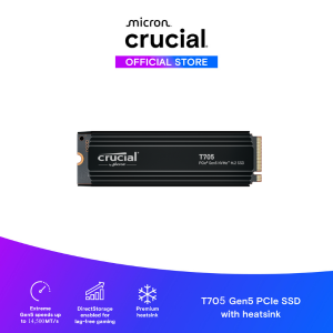 Crucial T705 SSD M.2 PCIe NVMe 2TB Gen5 có tản nhiệt -CT2000T705SSD5