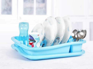 Rak Piring Plastik Tempat Rak Pengering Piring Gelas Buah Dan Sayur