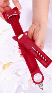 ที่เปิดขวดอเนกประสงค์ - เครื่องมือสากลสำหรับฝาที่ยากต่อการเปิด เครื่องมือถอดฝาไวน์และเบียร์พร้อมด้ามจับที่ง่ายต่อการใช้งาน