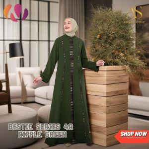 BAJU DRESS PESTA KONDANGAN NIBRAS GAMIS WANITA BESTIE SERIES 4A RIFFLE GREEN