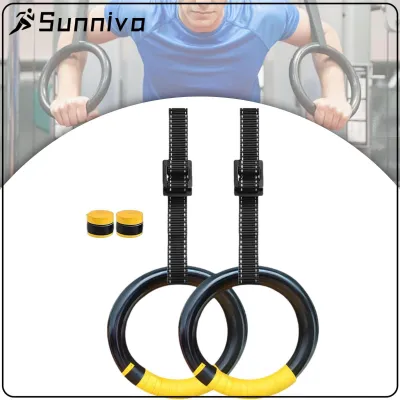 Gazechimp Gymnastics Rings Pull up Rings Versatile Lightweight Adjustable Strap Training Rings for Equipment Hotel Office