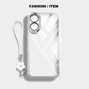 VRQR Phone Case for OPPO A3X A79 A60 A18 A38 A58 A17 A17K A78 A98 F23 A1 Pro Reno 8T Transparent full package soft shell with free clover woven flower decoration