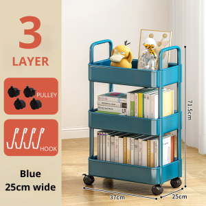 LUMISO Multipurpose Trolley Rack 3 Tier Trolley Home Storage Rack Kitchen Rack Mini Trolley Rak Troli