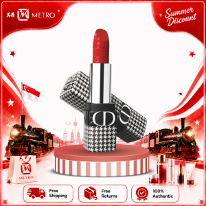 【Authentic】Dior Rouge New Look Limited Edition Houndstooth Lipstick Collection Lipstick & colored lip balm floral lip care Satin & Velvet Finish Long-Lasting & Refillable 4 Shades (#312 #720 #772 #999)