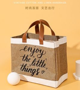 Túi Cói Cao Cấp Du Lịch Đi Làm Loại Fom Đứng Chất Liệu Linen Bền Kiểu Dáng Mới 2023