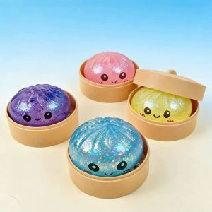 Đồ Chơi Squishy Bánh Bao Giảm Stress Kim Tuyến Lấp Lánh Dễ Thương - Đồ Chơi Silicon Bóp Dẻo Đàn Hồi