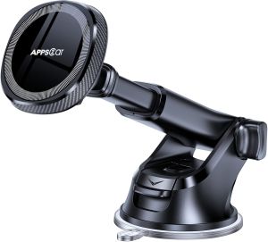 APPS2Car for MagSafe Car Phone Mount for iPhone Magnetic Windshield Dashboard Holder with Telescopic Arm and Strong Suction Cup Compatible with iPhone 17/16/15/14/13/12 MagSafe Cases