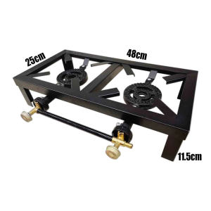 Dual Burner Gas Stove Tabletop Gas Stove with Angle Steel Single/Double Furnace Camping Stove Heavy Duty Gas Stove High Firepower for Family Camping Outdoor Kitchen