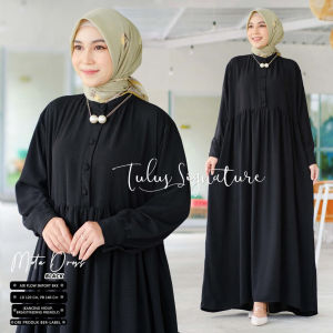 Tulus Signature Meta Dress LD 120 Gamis Wanita Muslim Jumbo Maxi Bahan Crinkle Airflow Premium Motif Polos Busui Friendly