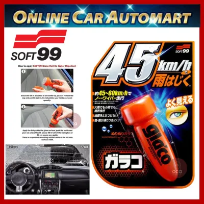 ( Free Gift ) SOFT99 / Soft 99 Glaco Roll On Rain Repellant Car Windshield Mirror Rain Water (Chemical Liquid Super Wiper)